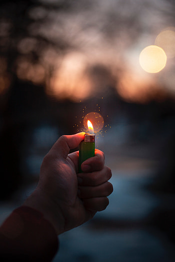 Fire, Hand, Sparks, Miscellanea, Miscellaneous, Lighter HD phone wallpaper