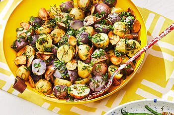 Garlic herb salad, Refreshing side dish, Real Simple recipe, Bursting with flavors HD wallpaper