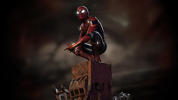 Spider Man Sitting Down, spiderman, superheroes, artwork, artist, artstation HD wallpaper