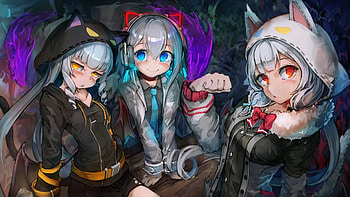Anime girls hanging out chillin, Girls, Anime, Cute, Chill, Halloween HD wallpaper