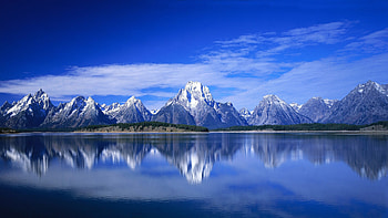 Mountain Lake Reflection, reflection, lake, snow, mountain HD wallpaper