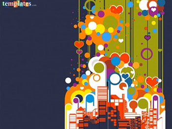 Town Illustration, hearts, shapes, vectors, illustration HD wallpaper