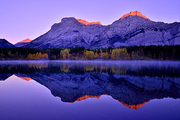 Purple sky, purple, pretty, violet, nature, sky, nice, mountain, lake HD wallpaper