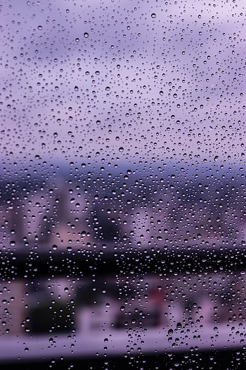 Violet, Drops, Macro, Wet, Surface, Glass, Purple HD phone wallpaper