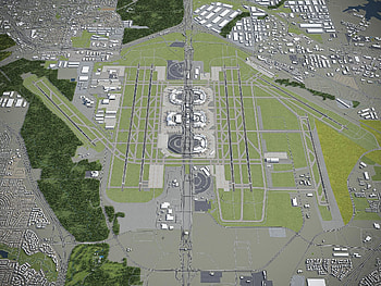 Dallas Fort Worth Airport, DFW 3D model, 3dcitymodels HD wallpaper