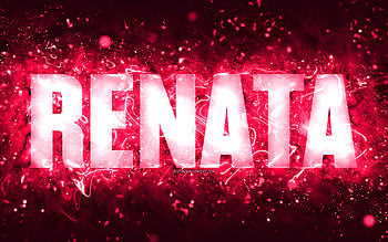 Happy Birtay Renata, , pink neon lights, Renata name, creative, Renata Happy Birtay, Renata Birtay, popular american female names, with Renata name, Renata HD wallpaper