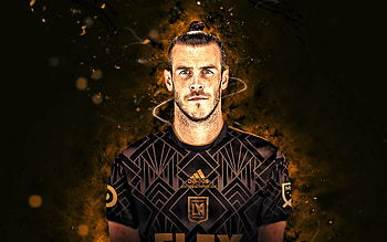 Gareth Bale, , 2022, Los Angeles FC, MLS, Welsh footballers, soccer, Gareth Frank Bale, Premier League, brown neon lights, Gareth Bale Los Angeles FC, Gareth Bale HD wallpaper