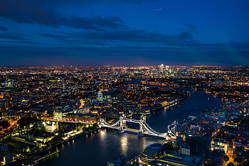 Cities, Rivers, View From Above, Night City, Bridge HD wallpaper