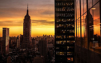 New York sunset, Stunning city view, Twilight beauty, Urban graphy HD wallpaper