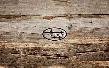 Subaru wooden logo, , wooden backgrounds, cars brands, Subaru logo, creative, wood carving, Subaru HD wallpaper