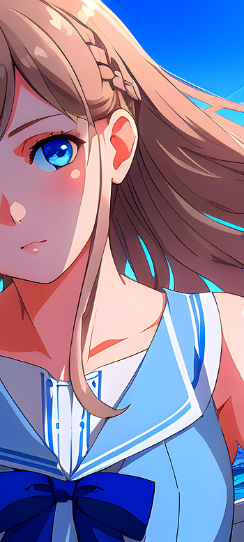 A girl on a brige of a boat, Anime, girl, AI Art, anime girl HD phone wallpaper
