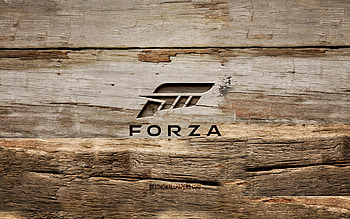 Forza wooden logo, , wooden backgrounds, Forza Motorsport, Forza logo, creative, wood carving, Forza HD wallpaper