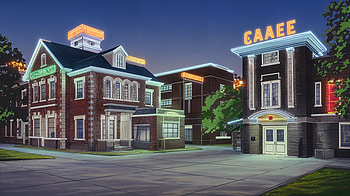 Vibrant College Campus - Ultra, college, building, night, architecture, urban HD wallpaper