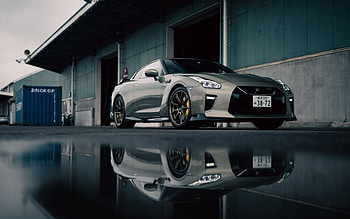 Nissan GT-R, Premium Edition, T-Spec, silver sports coupe, silver GT-R, GT-R tuning, Japanese sports cars, GT-R R35, Nissan HD wallpaper
