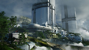 Aerial Citadel — Sci‑Fi Building, Sci Fi, building HD wallpaper