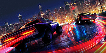 Auto, Art, Rain, City, Wet, Movement, Traffic, Illumination, Backlight HD wallpaper