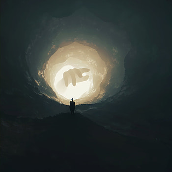 Art, Dark, Silhouette, Hand, Cave HD phone wallpaper