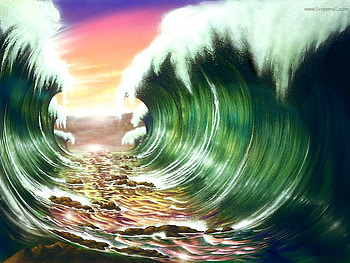 parting sea, sea, moses, fantasy, water HD wallpaper