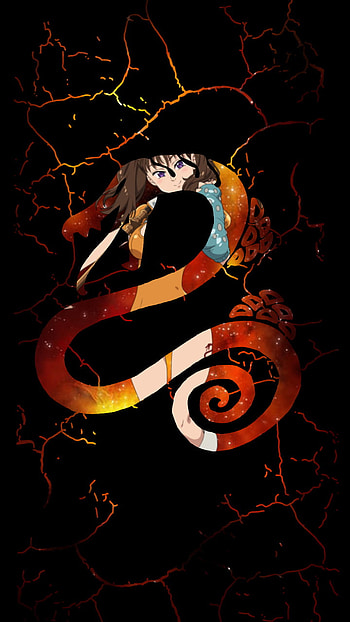 Serpent sin of Envy, orange, diane, 7 deadly sins, 7ds, galaxy, anime HD phone wallpaper