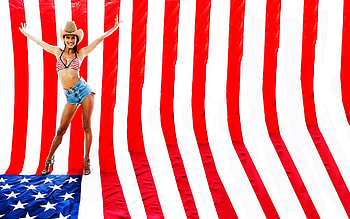Cowgirl Alessandra.., style, cowgirl, fun, brunettes, flag, Americana, fashion, girls, women, models, boots, western, Alessandra Ambrosio, hats, female HD wallpaper