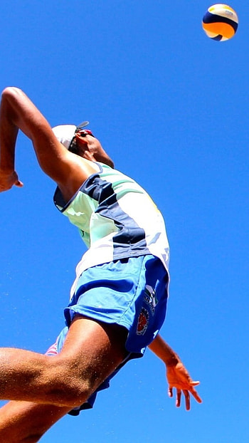 Volleyball, Blue Sky, Background HD phone wallpaper