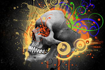 Abstract, Art, Pattern, Skull HD wallpaper