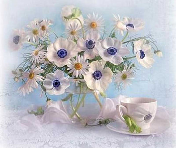 . flower cup..........., blue, towel, white, flower, vase, cup, bottle HD wallpaper