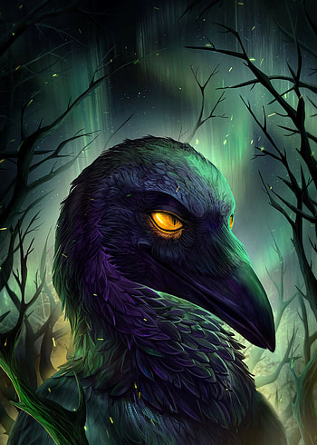 Art, Sparks, Bird, Northern Lights, Aurora Borealis HD phone wallpaper