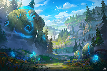 Wild Rift Environment art - Key Entrance in Jungle, video game, League of Legends: Wild Rift HD wallpaper