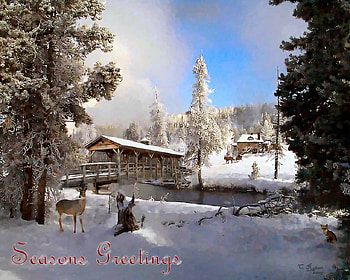 Christmas greetings, winter, fantasy, wild animals, snow, christmas, greetings HD wallpaper