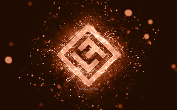 Lost Frequencies brown logo, , Belgian DJs, brown neon lights, creative, brown abstract background, Felix De Laet, Lost Frequencies logo, music stars, Lost Frequencies HD wallpaper