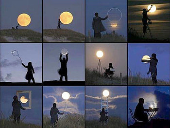 Moon Illusions, illusion, tease, graphy, moon, trick HD wallpaper