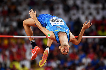 Gianmarco Tamberi, Jumping HD wallpaper