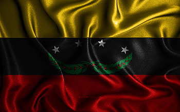 Tachira flag, , silk wavy flags, Venezuelan states, Day of Tachira, fabric flags, Flag of Tachira, 3D art, Tachira, South America, States of Venezuela, Tachira 3D flag, Venezuela HD wallpaper