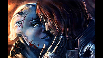 Femshep and Liara Fan art Tribute HD wallpaper