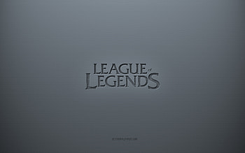 League of Legends logo, gray creative background, League of Legends emblem, gray paper texture, League of Legends, gray background, League of Legends 3d logo HD wallpaper