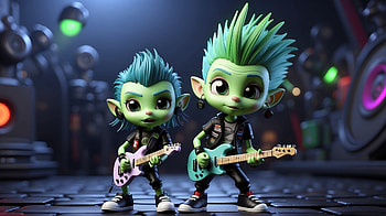 two trolls singing and dancing, alien, troll, music HD wallpaper