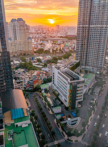 Cities, Roads, Sun, City, Building, Apartments HD phone wallpaper