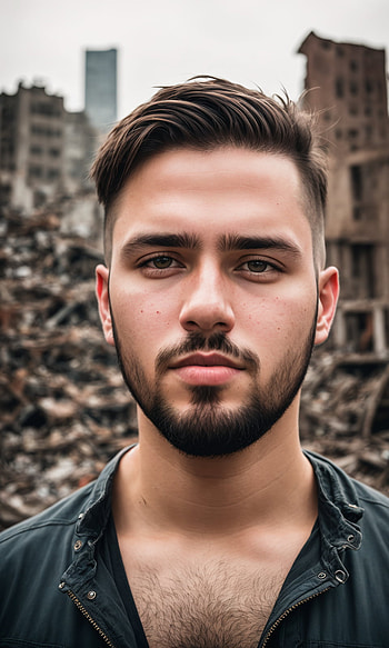 Handsome Man, AI Art, portrait, city HD phone wallpaper
