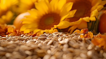 Sunflower and seeds, seed, sunflower, still life, macro HD wallpaper