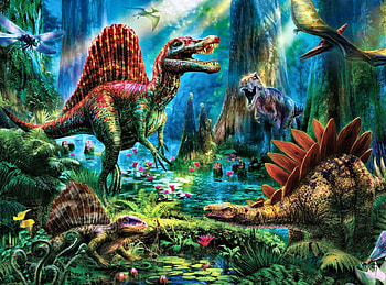 Spinosaur 2, animal, art, dinosaurs, beautiful, artwork, wide screen, wildlife, painting, prehistoric HD wallpaper