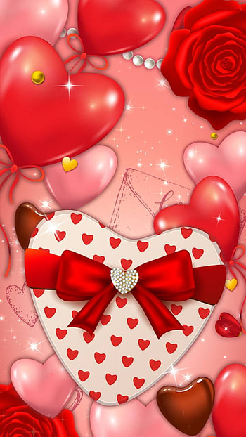 love, rose, balloon, red, heart, holiday, Valentine's Day HD phone wallpaper
