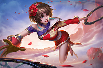 Fantasy girl, blue, frumusete, fantasy, red, flower, luminos, girl, syaoran liu HD wallpaper