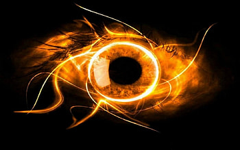 fractal eye, eye, eyeball, yellow HD wallpaper