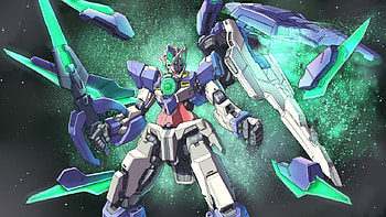 Burst Mode !!, blue, shield, anime, particle, ova, 00 qant, gundam 00, seven sword HD wallpaper