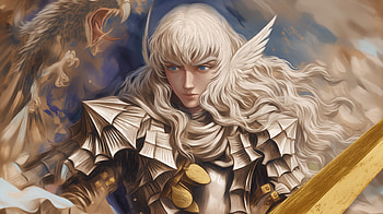 Anime Warriors Guts and Griffith - Berserk, Anime, Berserk, Griffith (Berserk), white hair HD wallpaper