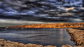 Cities, Sky, Sea, City, Shore, Bank, r HD wallpaper