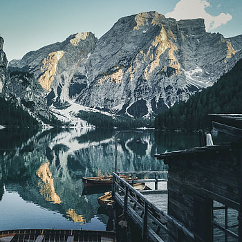 Landscape, Nature, Mountains, Lake, Pier, Wharf, Berth HD phone wallpaper