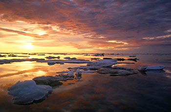 Nature, Water, Sunset, Ice, Clouds, Surface, Strata HD wallpaper