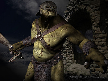 Storming the Keep, ogre, sword, warrior HD wallpaper